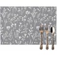 thumbnail image 2 of Spring Line Flower Placemats Set of 6 Washable Table Mats for Kitchen Dining Table, Cotton Linen Place Mats for Indoor Outdoor Parties Holiday Decoration, Grey Simple, 2 of 6