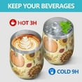 thumbnail image 4 of 12oz Stemless Wine Tumblers Fall Sunflower Pumpkin Vacuum Insulated Stainless Steel Travel Tumbler Cups Mug with Lid and Straw for Champaign,Cocktail,Beer with Cleaning Brush, 4 of 5