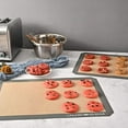 thumbnail image 5 of Silicone Baking Mat - Set of 2 Half Sheet (11 5/8" x 16 1/2"), 1 Scraper, 1 Oil brush - Non Stick Silicone Liner for Bake Pans & Rolling - /Pastry/Cookie/Bun/Bread Making, 5 of 7
