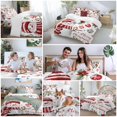 thumbnail image 5 of Merry Christmas Bedding Duvet Cover Set Full Size 4 Pieces Xmas Ball Poinsettia Red Berry Bird Bedding Set with Zipper Closure, 1 Comforter Cover 86x86 Inches 1 Flat Sheet & 2 Pillow Cases, 5 of 7