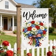 thumbnail image 2 of Yhmxh 4th of July Patriotic Garden Flags 12x18 Double Sided, Small Burlap Independence Day Floral Welcome Garden Flag, Fourth of July Decorations Outdoor Yard Flags for Outside Lawn Porch Decor, 2 of 6