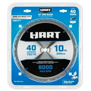 HART 10-Inch 40-Teeth Saw Blade, Carbide teeth