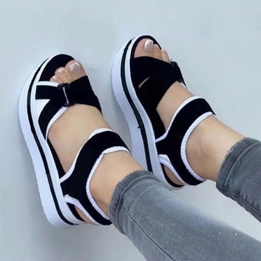 LSLJS Wedge Sandals for Women, Women Ladies Fashion Slope Heel Sandals Comfortable Round Toe Causal Sandals Shoes