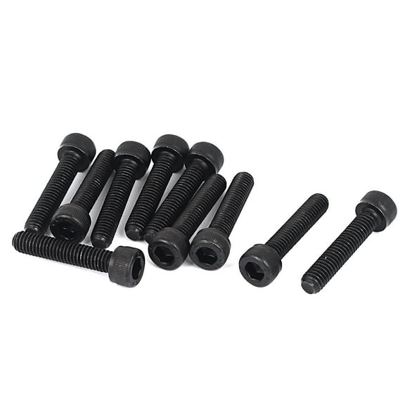 Unique Bargains 1mm Pitch M6 x 30mm Cap Head Hexagon Socket Key Screws Bolts 10Pcs