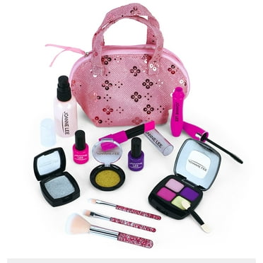 JMH Girls Pretend Makeup Set, Safe & No Real makeup Substance Cosmetic Beauty kit, with Cosmetic Bag - Kids Pretend Play