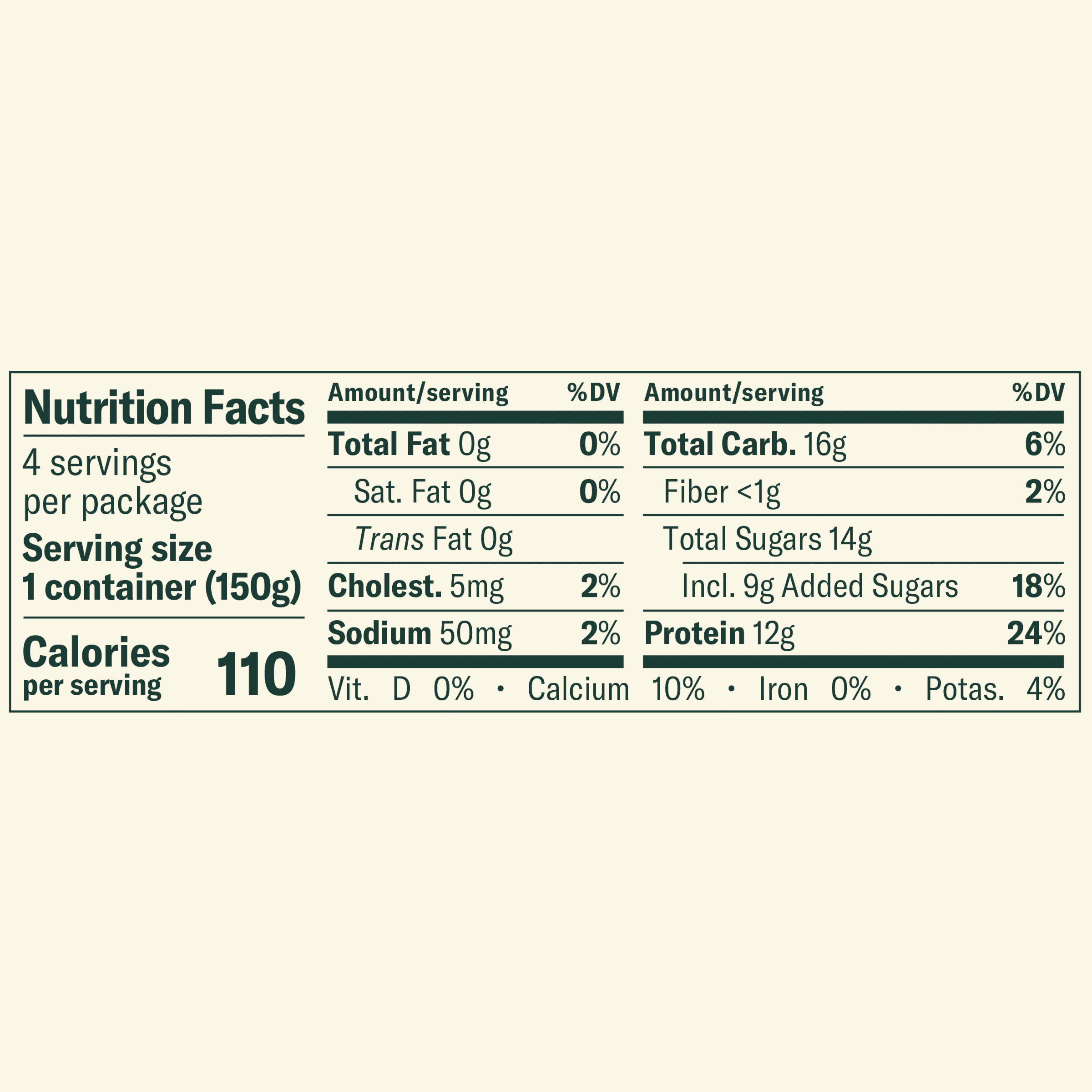 Chobani Non-Fat Greek Yogurt Black Cherry on The Bottom 5.3 oz 4 Pack