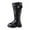 Black, variant on Caqnni Girl's Knee High Riding Boots (Toddler/Little Kid/Big Kid) Mid-Calf Boots Girls and Boys Dress Boot Size 9