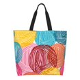 thumbnail image 1 of Fotbe Colorful Wool Balls Bolsa Tote Estética de Lona con Estampado para Mujer - Bolsa Reutilizable de Hombro Casual para Vacaciones, Compras, Trabajo y Gimnasio, 1 of 8