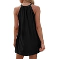 thumbnail image 6 of Summer Round Neck Halter Neck Sleeveless Solid Color Vest Dress For Women, 6 of 6
