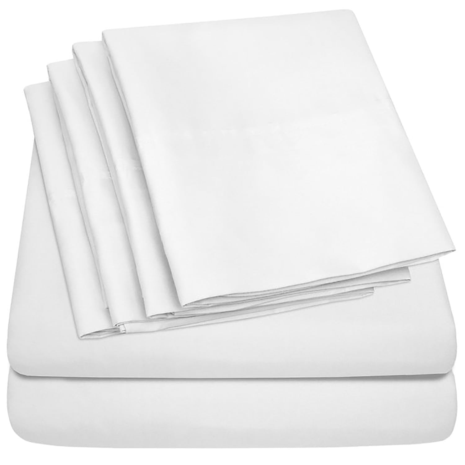 Premium Home Collection Microfiber Soft Cooling Bed Sheet Set - 6 Piece, Queen, White