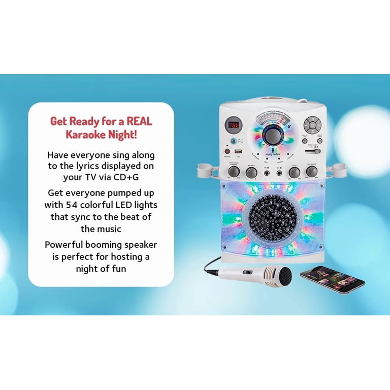 Singing Machine SML385UW Bluetooth Karaoke System with LED Disco