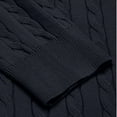 thumbnail image 4 of Mens T-Shirts Round Neck Knitted Sweater Slim Long Sleeve Flower Solid Color Navy Fall Tops size XL, 4 of 6