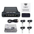 thumbnail image 1 of Solar Power Usb Tpms Car Tire Pressure Monitoring System Lcd 4 External / Internal Sensors For Suv Temperature Warning, 1 of 5
