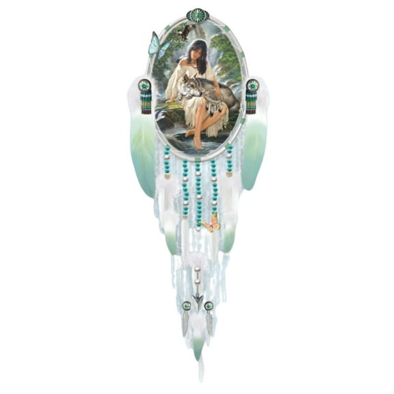 The Bradford Exchange Dream Dreamcatcher Beautiful Guardians Wall Decor Collection Issue #3 Handcrafted Resin Sculptures with Hand-Painted Detailing by Russ Docken 20-inches
