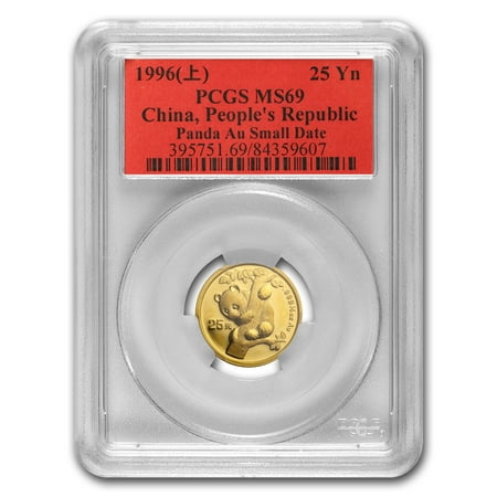 1996 China 1/4 oz Gold Panda MS-69 PCGS (Small Date)
