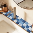 thumbnail image 2 of Yayeee Faucet Mat for Kitchen Sink 14.7" Diatomite Long Splash Guard Pad, Blue and Gray Plaid Pattern, 2 of 7