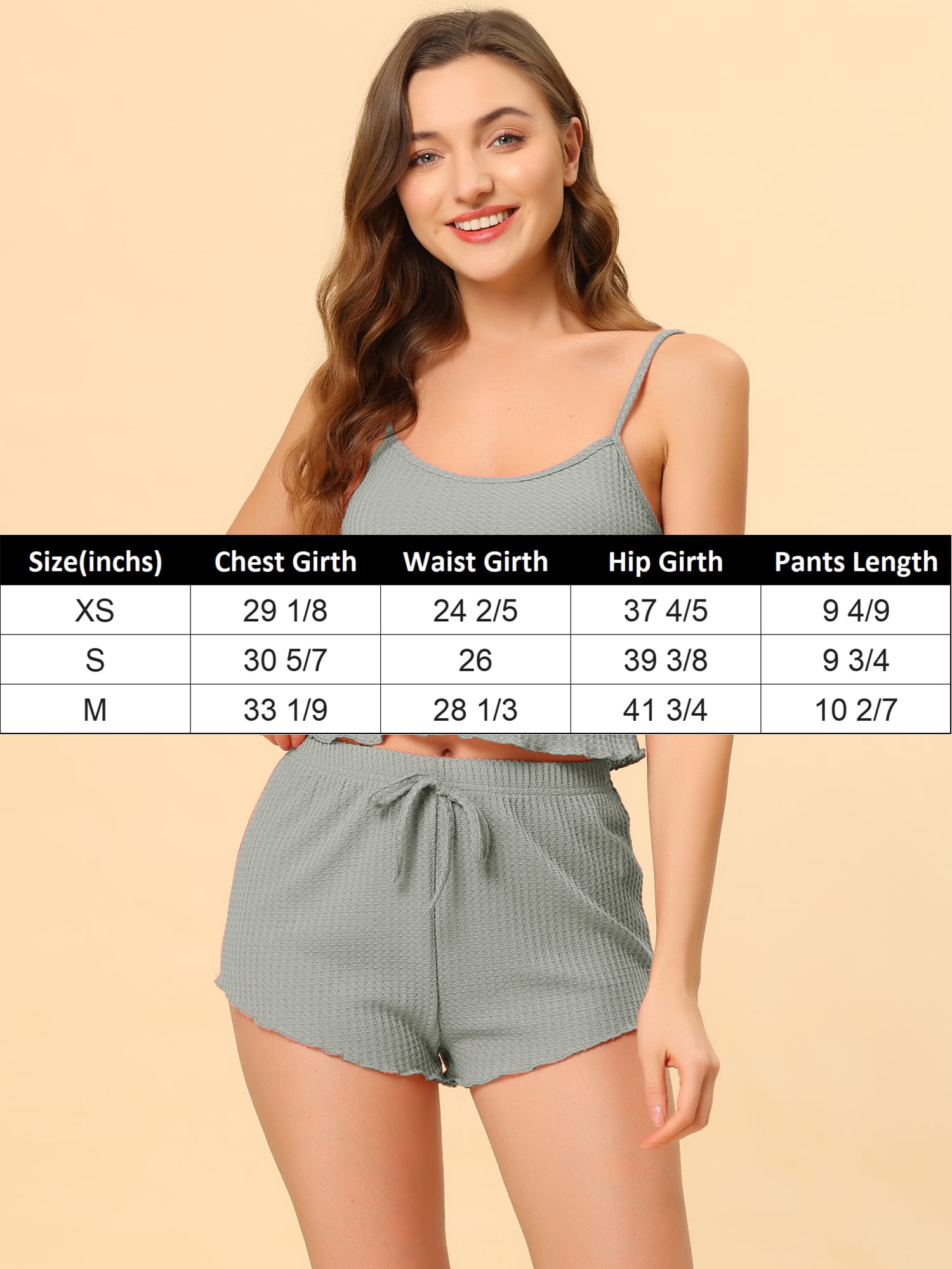 Unique Bargains Women's Pajama Spaghetti Strap Cami Shorts Lounge Sleepwear Sets