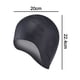 thumbnail image 2 of Gorro de natación unisex para cabello corto y largo, gorros de natación de silicona, cubre orejas, gorros de natación para mujeres, hombres, niños y adultos, negro, 2 of 5