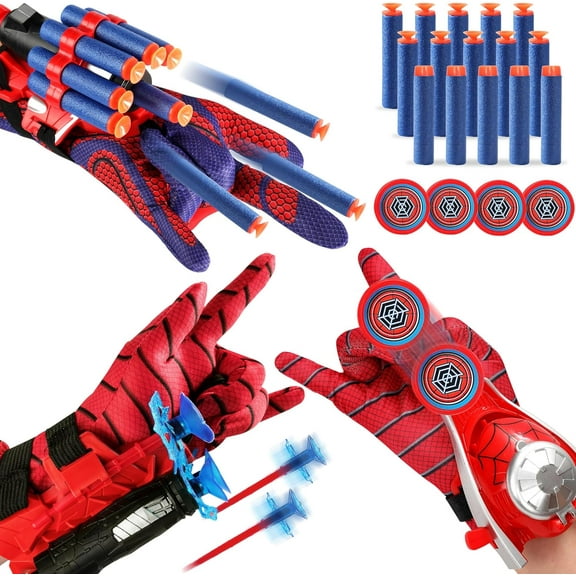 3PCS Spider Web Shooters That Actually Shoot,Spider Web Shooter & Wrist Launcher Toy Set,Hero Role-Playing Spider Web Shooter Toy Web Gadgets Toy Cool Gadgets