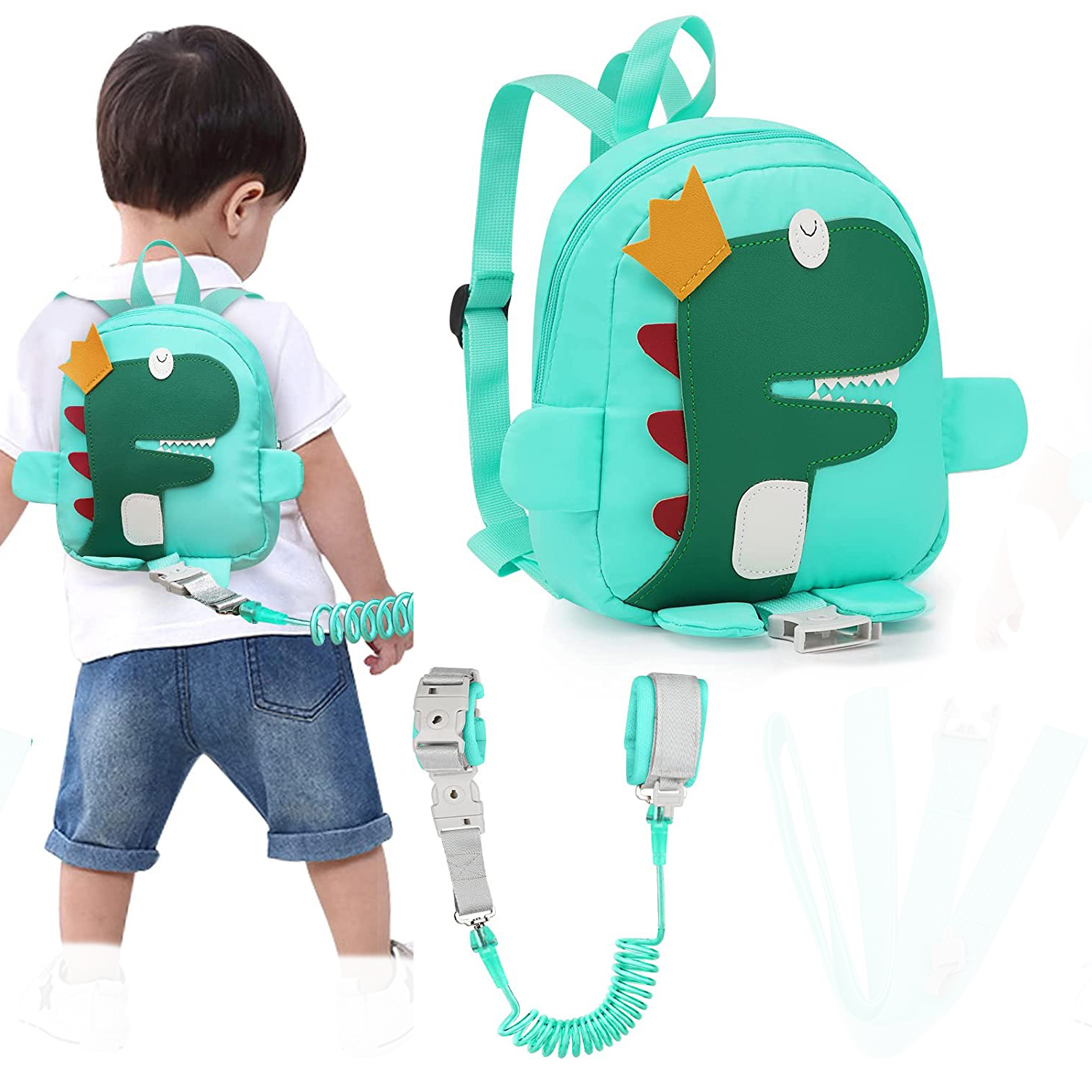 Baby Dinosaur Safety Harness Backpack Antilost Kindergarten Canvas Bag