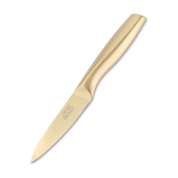 Thyme & Table 15-Piece Knife Block Set with Sharpener - Champagne