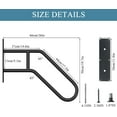 thumbnail image 3 of 26 Inch Handrails for Outdoor Steps Wall Mount, Railings for 1-3 Steps, U-Shaped Handrail with Matte Black Finished, Stair Handrails for Kids, Elderly, Pregnant Women, Disabled, 3 of 6