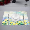thumbnail image 2 of MKHERT Watercolor Landscape Painting Colorful Bouquet Lilly Flowers And Birds Placemats Table Mats for Dining Room Kitchen Table Decoration 12x18 inch,Set of 4, 2 of 4