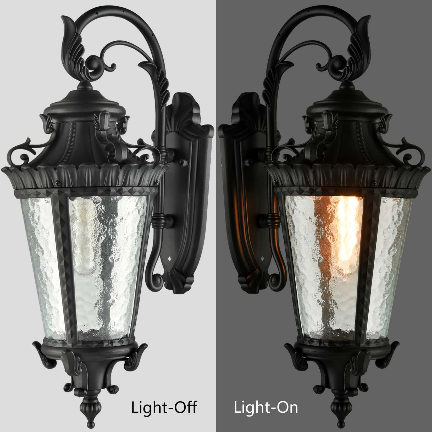 Black Outdoor Wall Lantern Sconce Waterproof Porch Light Fixture 1-Light