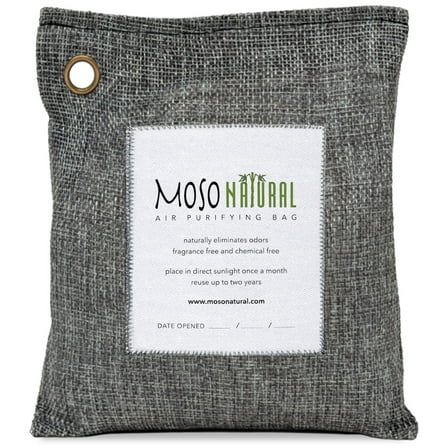 Moso Natural Air Purifying Bag, 500g Bamboo Charcoal Odor Absorber, Unscented Odor Eliminator
