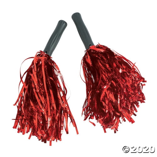 Red Metallic Cheer PomPoms 12 Pc.