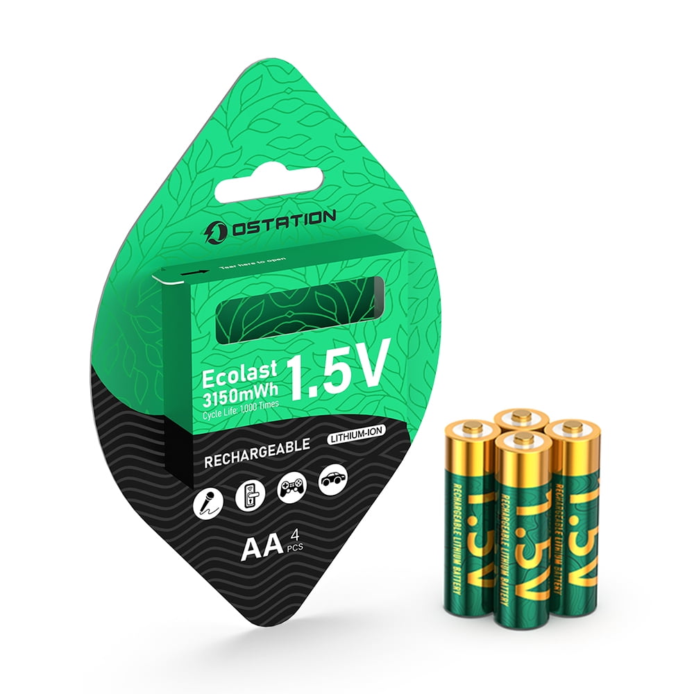 PKCELL ICR18500 1400mAh 3.7V Rechargeable Li-ion Batteries 4 Pack