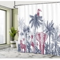 thumbnail image 4 of Ambesonne Jungle Shower Curtain, Vintage Tropical Animals, 69"Wx70"L, Purpleblue Raspberry, 4 of 4