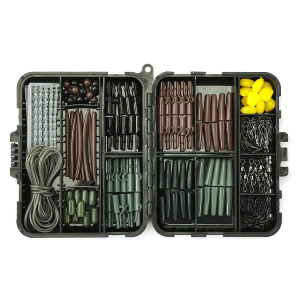 MYG 173pcs Carp Fishing Tackle Box Kit Carp Fishing Rigs Swivel