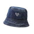 thumbnail image 4 of Sombrero para el de niños Portable Lindo Bucket Sombrero para actividades al aire libre Viajes cortos Summer azul oscuro, 4 of 8