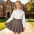 thumbnail image 2 of RTKFRFLM School Uniform&nbsp;for Girls Basic Pleated Skirt Classic Preppy Short Tennis Skirt Back to School Uniform Bottoms Girls Back to School Clothes, 2 of 4