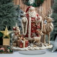 thumbnail image 4 of Todaioua Deer Sleigh Statue - Reindeer Santa Collectible Miniature 2D Acrylic Christmas Decorations Desktop Ornament, 4 of 6