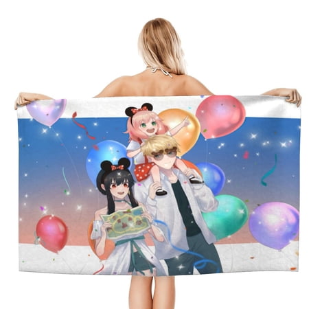spy x family anya Gifts Beach Towel for Women Girl Birthday Inspired Fan Bath Outdoor Music Lover