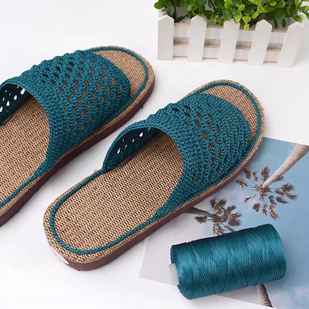DJH-3Pcs Soft Cord Nylon Yarn, Ice Linen Silk Hand Knitting Light Body Yarn Summer Sun Hat Yarn Hollow Yarn for Crocheting for DIY Summer Shoes Bags Cushions 100g/3.53ounces/Roll-1