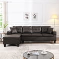 thumbnail image 2 of Sectional Sofa Set for Living Room with L Shape Chaise Lounge ,cup holder and Left or Right Hand Chaise Modern 4 Seat (Chocolate brown), 2 of 12