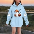 thumbnail image 2 of SERTG Children Halloween Printed Hooded Tops Long Sleeved Sweatshirt with Pockets Fleece Top Hooded Sweatshirt for Girls 3-14 Years(Blue,11-12 Years), 2 of 4