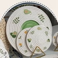 thumbnail image 5 of Naiyafly Woven Cotton Rope Placemat Ins Insulated Pot Pad Printed Coaster Round Household Dishes Pot Mat, 5 of 10
