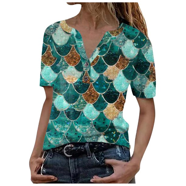 ICHUANYI Liquidación Mujer Verano Impresión Botones Manga Larga Casual Blusa Camiseta Jersey Camisas ICHUANYI WER202308246847