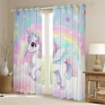 thumbnail image 2 of Rainbow Unicorn Curtains Unicorn 30%-50% Blackout Curtains,Galaxy Stars Fantasy Decor Bedroom Curtains Blue Pink Gradient Window Curtains Kawaii Unicorn Print Curtains,2 Panels (42Wx90L), 2 of 5