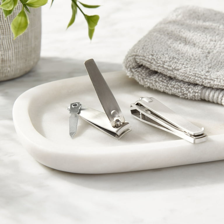 Equate Stainless Steel Toenail and Fingernail Clippers with File for Traditional Nail Care (2 Count)