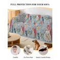 thumbnail image 4 of Spring Red Floral Couch Cover, Daiy Birds Farmhouse Blue Botanical Oversized Sofa Cover Blanket for 3 Cushion Couch, Sectional Sofa Slipcover Furniture Protector for Living Room Bedroom 71''x150'', 4 of 9