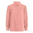 thumbnail image 4 of vigerkar Womens Shirts Button Down Lantern Long Sleeve Blouse Fashion Casual Tops 2025 Pink, L, 4 of 7