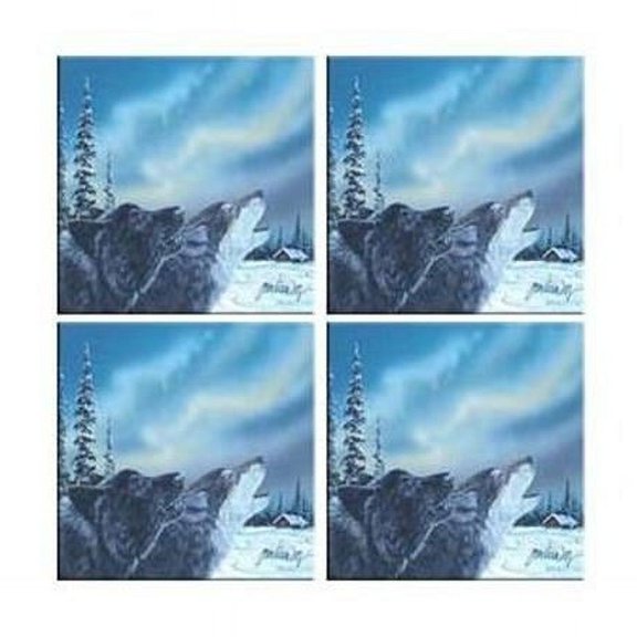 McGowan TT70030 Tuftop Van Zyle Wolf Duet Coasters Set of 4