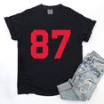 thumbnail image 4 of Football Jersey 87 - Womens Garment Dyed Tee, 4 of 15