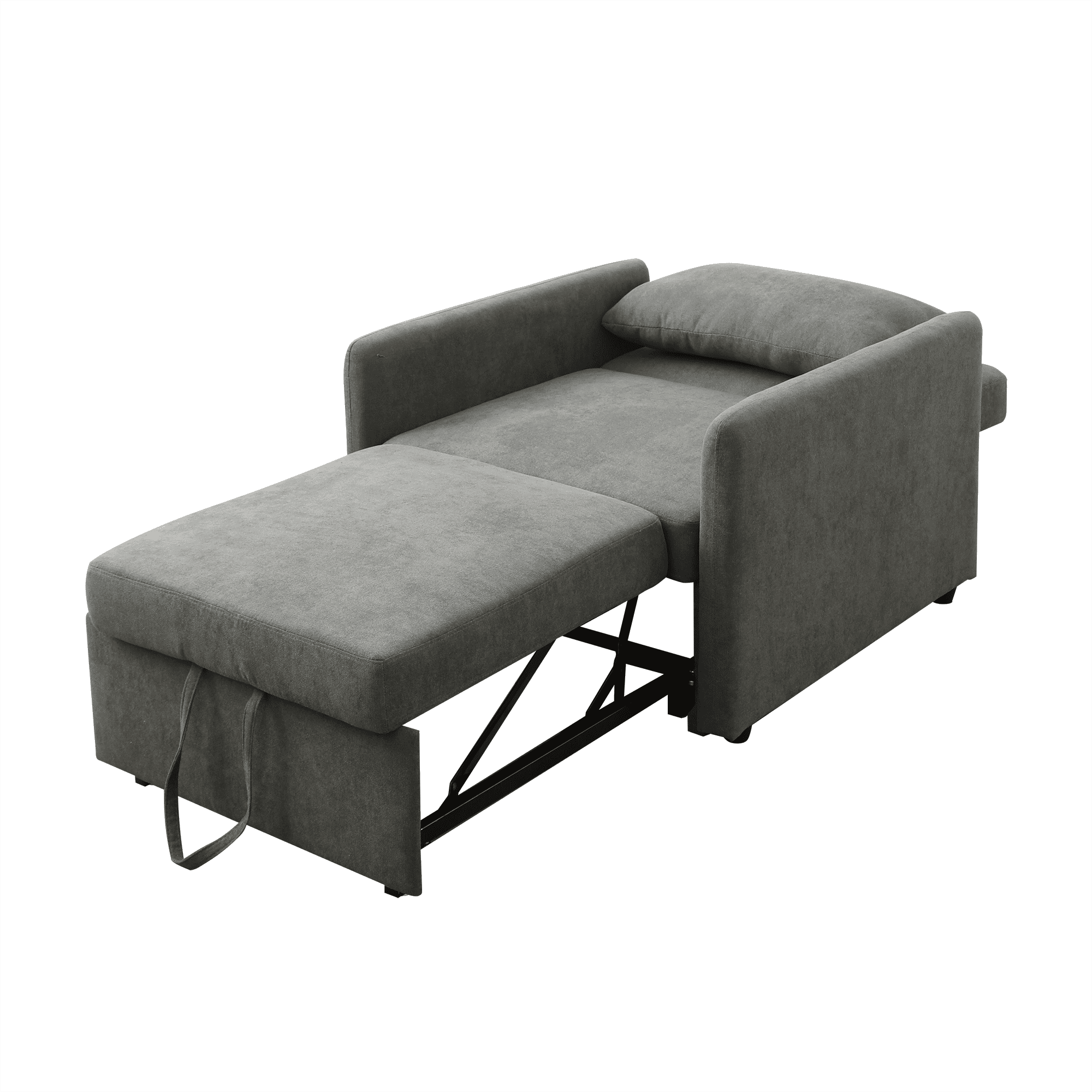 MAYEERTY 36" Modern Upholstered Lint Convertible Sofabed Armchair - Quick-Fold Design for Living Room, Gray