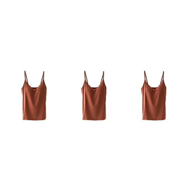 Camisola de yoga Sonducket Mujer Top Fitness Chaleco Fino Transpirable Interior Multipropósito Piel Suavidad cercana Traje de verano Marrón L